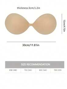 1pc Women's Thickened Push Up Invisible Bra, 3cm Thick Silicone Breast Pads For Wedding Dress, Evening Dress - C - View 7