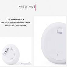 1pc  Cartoon Mini Cute Cat Silicone Lamp New Battery Color Color LED Color Changing Color Patting Small Night Light Touch Atmosphere Light - White - View 7