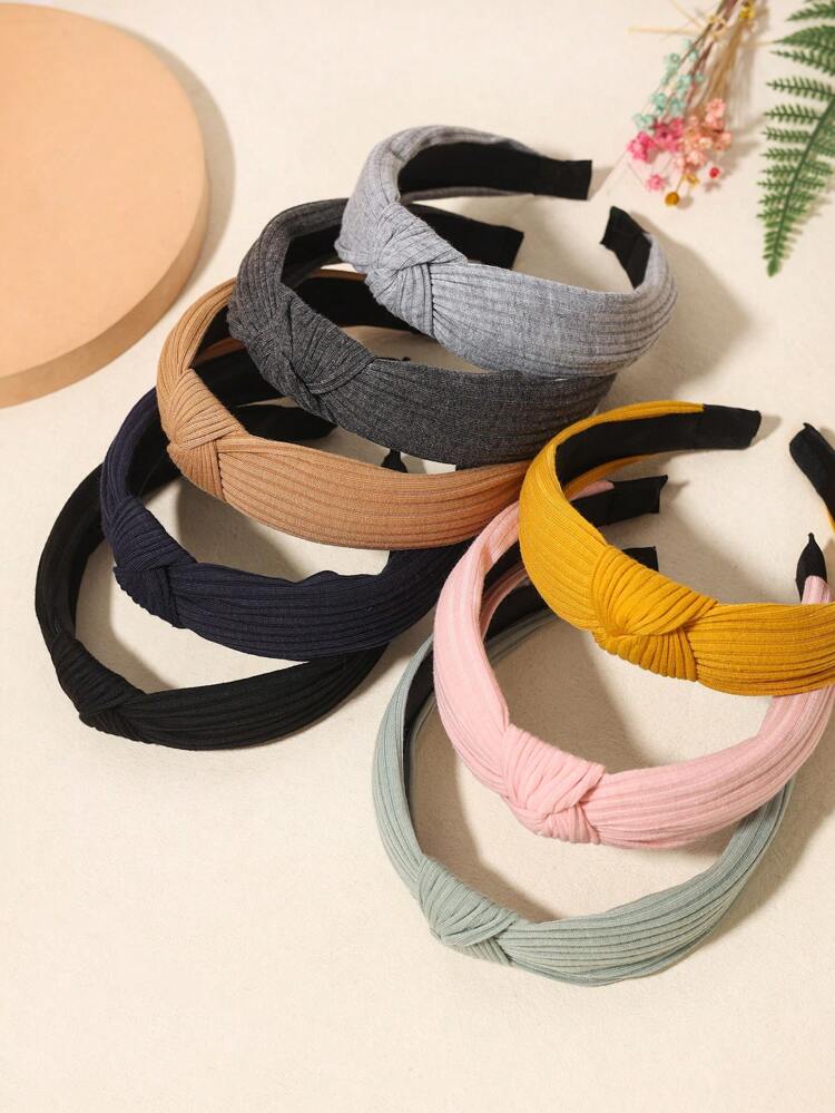 8pcs Knot Decor Hair Hoop,Hairband,Hair Hoop,Hair Accessories Headbands Head Accessories,Summer,Holiday,Travel