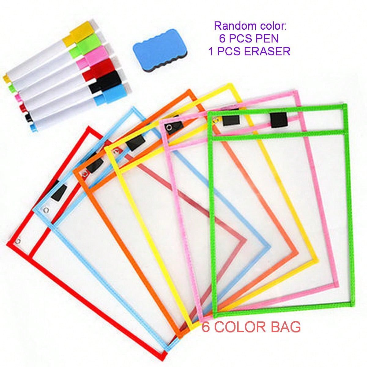 13pcs/Set Kids' Erasable Transparent Doodle File Bag With 6 File Bags