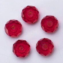 80 颗 6 毫米刻面玻璃水晶珠，颜色透明，适用于 DIY 手链、项链、耳环首饰制作 - 紅色 - 查看 10