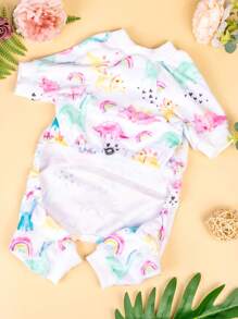 1pc Cartoon Print Dog Pajamas Clothes for Small & Medium Dogs - Multicolor - View 2