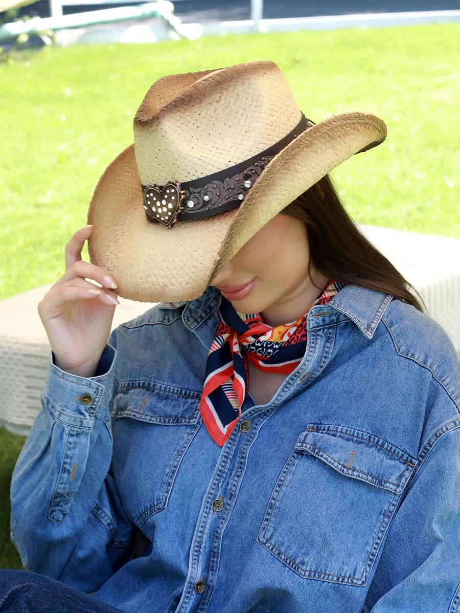 復古牛仔帽 - 男女通用西部牛仔帽 - 米色 - 查看 1