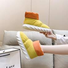 女用雪靴 2023 全新冬季防水保暖加厚防滑時尚運動鞋休閒戶外造型 - 黃色 - 查看 1