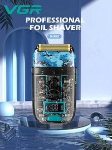 Vgr 刮鬍刀 往復式雙頭刮鬍刀 可充電 1200mah 120 分鐘工作時間 附旅行包 Led 數位電量顯示 Ipx5 防水 透明外觀 適合家庭旅行宿舍辦公車 V-352 - 無色 - 查看 3