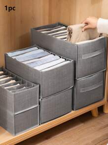 1 件多格折叠内衣收纳盒，家用隔层布质衣物收纳盒，抽屉隔断收纳盒，多功能衣柜收纳盒，用于内裤袜子胸罩收纳抽屉收纳盒衣橱收纳盒学校收纳袋教师收纳袋收纳盒储物箱抽屉收纳盒用于衣物衣柜收纳柜隔板，用于卧室宿舍毛衣袜子裤子牛仔裤学校用品包学校配件学校用品 - 灰色 - 查看 5
