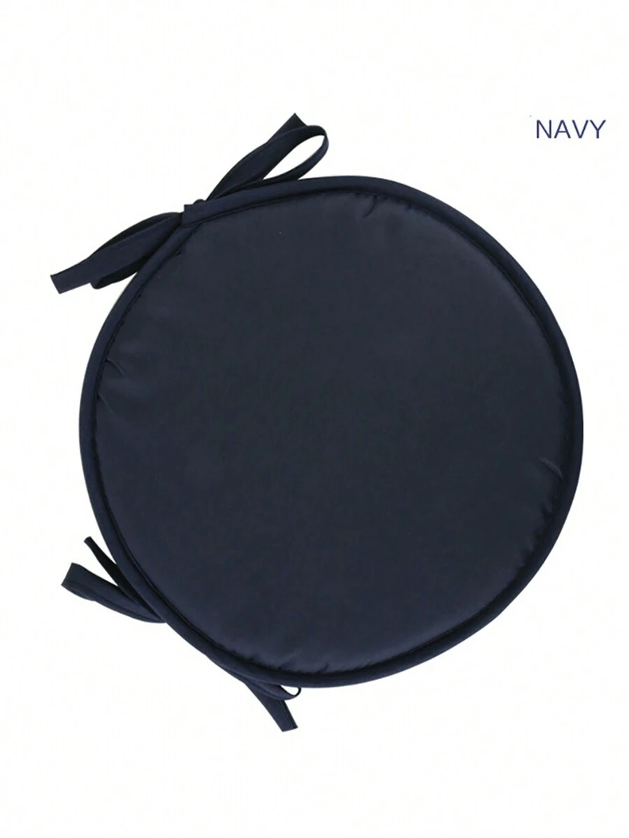 1個直徑38公分的圓形椅墊帶扣,實色厚織物座墊,適用於家庭餐飲,適合客廳、臥室、書房等大多數椅子