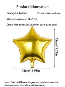 2 个五角星铝箔气球，适用于婚礼/生日/周年纪念/单身派对、家居装饰气球、圣诞装饰 - 金色 - 查看 6