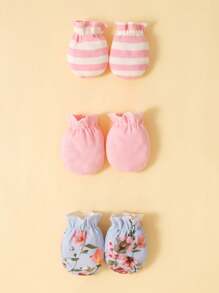 6 Pairs Baby Infant Gloves With Random Colors - Multicolor - View 2