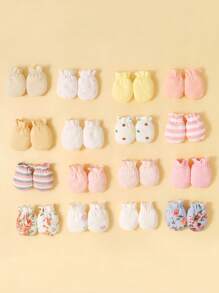 6 Pairs Baby Infant Gloves With Random Colors - Multicolor - View 1