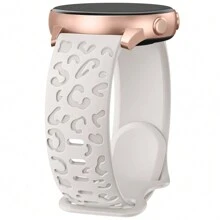 Unbeinst 1pc 20mm Leopard Print Engraved Silicone Strap, Waterproof Sports Watchband Compatible With Samsung Galaxy Watch 5/4 (40mm 44mm), Samsung Galaxy Watch 5 Pro (45mm), Galaxy Active 2, Galaxy Watch 3