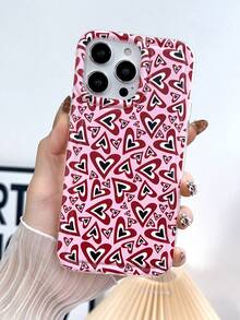 1个ins风粉色满满小心心手机壳，兼容气囊彩绘手机壳 - 彩色 - 查看 2