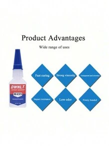 超強膠 403 406 401 460 495 防水高強度低氣味瞬間黏合劑,適用於金屬、塑膠、橡膠,1入裝 - 白色 - 查看 5