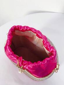 Túi xách nữ buổi tối ghép mộng kim sa Pha lê kim cương Sọc Tất cả trên in Hấp dẫn - Màu Hồng Tươi - Xem 7