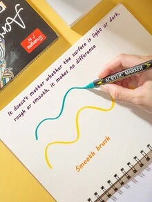 Bộ 12 bút đánh dấu sơn Acrylic đầu kép, đầu cọ chấm bi siêu mịn, dùng cho thư pháp, gỗ, vải bạt, đá, tranh đá, thủy tinh, vải gốm, đồ dùng nghệ thuật kim loại, gốc nước, nhanh khô, bền với ánh nắng mặt trời, phủ mạnh - Nhiều màu - Xem 5