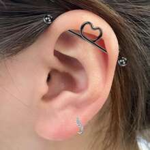 Acefun 1 套 6 件裝 14 克玫瑰金不銹鋼 Aop 球,水晶花,箭頭形工業槓鈴,帶紫外線珠,日常穿耳飾品,條長 38 毫米