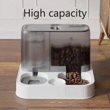 1 Bộ Dụng Cụ Ăn Và Uống Nước Cho Thú Cưng PP Màu Xám Cho Mèo Nhà - Xám - Xem 3