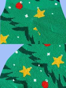 2 cái/cặp Cây thông Noel Vớ giữa bắp chân Dành Cho Nam Và Nữ - màu xanh lá - Xem 4