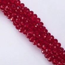 80 颗 6 毫米刻面玻璃水晶珠，颜色透明，适用于 DIY 手链、项链、耳环首饰制作 - 紅色 - 查看 2