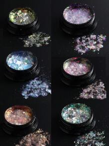 水晶蛋白石指甲片 Y2K 粉紫色全息闪光指甲亮片极光镀铬箔粉 DIY 美甲装饰指甲饰物指甲宝石指甲用品 - 彩色 - 查看 3