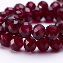 60 颗 8 毫米多面水晶珠，透明红色，适用于 DIY 手链、项链、耳环首饰制作 - 酒紅色 - 查看 6