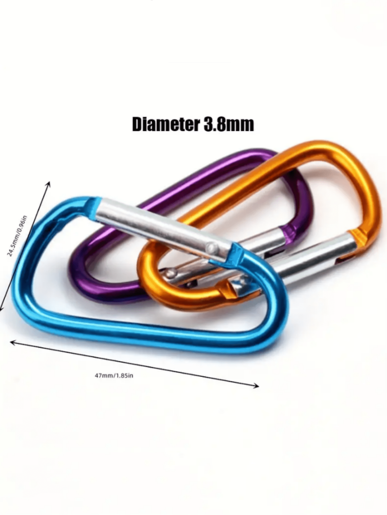 Locking Carabiner Clip D-Ring, 10PCS Premium Aluminum Heavy Duty For Hiking Camping Keychains Dog Leashes Not For Climbing Black