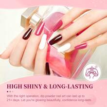 SAVILAND Dip Powder Liquid Set: 4 Pcs Nail Dip Liquid Set With Base Activator Top Coat And Brush Saver 15 Ml/0.5 Fl.Oz Dipping System Essentials No Curing Home Use DIY Salon Art - 無色 - 查看 5