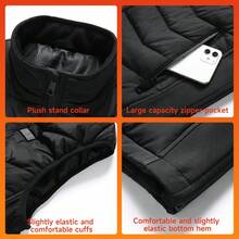 Women/Men's Heated Vest Built-In USB Plug, Electric Heating Vest Thermal Jacket, 380D Nylon Silk, Three-Mode Temperature Control, 11 Heating Zones, Suitable For Winter Skiing - màu đen - Xem 8