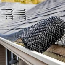 1 Pack Gutter Guard Mesh, Leaf Blocking Net, Plastic Mesh, Fence Mesh, Placing Sewer Clogs - Black - View 2