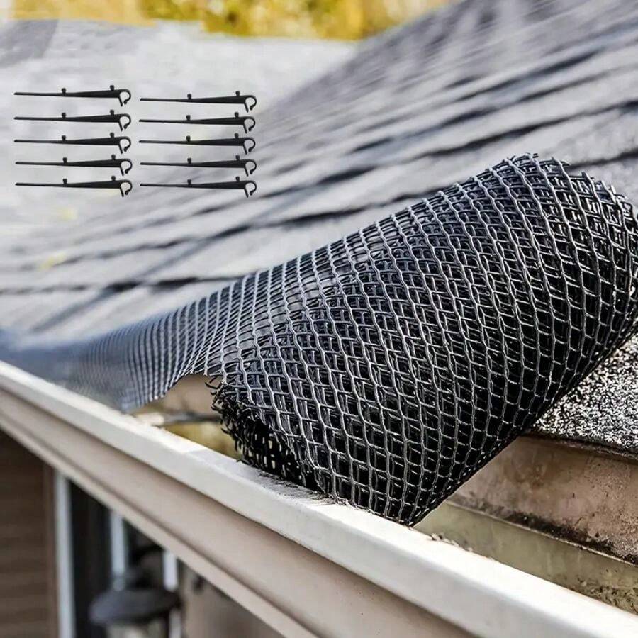 1 Pack Gutter Guard Mesh, Leaf Blocking Net, Plastic Mesh, Fence Mesh, Placing Sewer Clogs