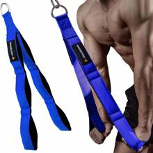 6-hole Triceps Rope Cable Attachment With Handle, Greater Range Of Motion For Triceps Pull Down, Sit Ups, Face Pull And Other Workouts In Professional Gyms - Blue - View 1