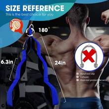 6-hole Triceps Rope Cable Attachment With Handle, Greater Range Of Motion For Triceps Pull Down, Sit Ups, Face Pull And Other Workouts In Professional Gyms - Blue - View 2