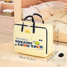 Đa Năng Vải Oxford Túi Bảo Quản Quần Áo, Có Tay Cầm, Cho Chăn, Hành Lý Trường Tổ Chức Túi Giáo Viên Túi Bảo Quản - Màu be - Xem 3