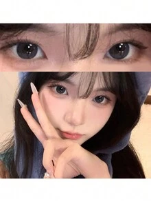 1副（2片）彩色隐形眼镜新到货。外观自然的彩色隐形眼镜，发货快，使用1年，适合日常佩戴，万圣节装饰 - 灰奶色 - 查看 3