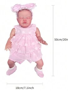 1入組 20 英寸八月重生女孩手工逼真新生嬰兒娃娃帶根或彩繪頭髮供選擇（部分部件隨機發送）