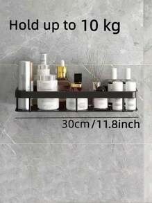 1 pieza Organizador de baño, estantería de ducha, soporte para champú, estante de almacenamiento, adecuado para decoración del hogar y baño de cocina - Negro - Ver 7