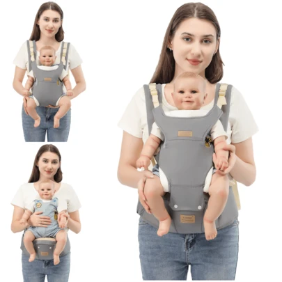 Ba lô địu em bé đa năng 3 trong 1 kèm ghế đẩu, ghế trẻ sơ sinh nhẹ, di động dùng ngoài trời, dụng cụ không thể thiếu cho cha mẹ