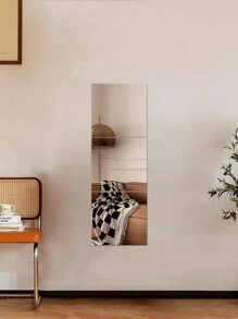 4pcs/3pcs/1pc Square Mirror Wall Sticker Best Gifts Birthday - Silver - View 4