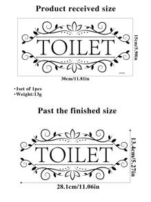 1pc Pvc Material Self-Adhesive Toilet Door Sticker For Home Decor Or Restroom Indication,Stickers,Wall Decal, Vinyl Decal For Home Decorations,Spring Decoration Items Refresh Your Home,Rama Decoration Stickers - Black - View 5