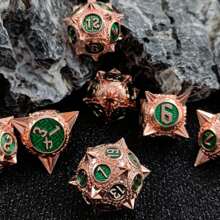 Metal Dice Set With Large Polyhedral Dice For Tabletop Games, Rpg, Dungeons And Dragons, Mtg, With Storage Case (7pcs) - Hot Pink - View 5