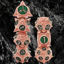 Metal Dice Set With Large Polyhedral Dice For Tabletop Games, Rpg, Dungeons And Dragons, Mtg, With Storage Case (7pcs) - Hot Pink - View 2