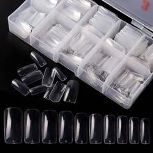 500 Piezas Consejos De Uñas Postizas Francesas Naturales Con Caja, Herramienta De Manicura Con Uñas Acrílicas Falsas - Caqui - Ver 2