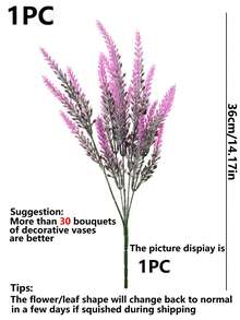 1入人造薰衣草花束，適用於戶外花園、生日派對、婚禮、家居裝飾、客廳、臥室窗戶、餐桌、新年裝飾、返校季節 - 中紫紅色 - 查看 3