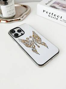 1pc Rhinestone Butterfly Mirror Phone Case Compatible With Iphone 13