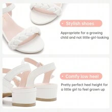 Dreamshoes Kids Heels Sandals Girls Dress Shoes for Toddler - 白色 - 查看 4