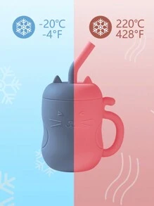 1 件儿童便携式吸管杯，150 毫升/5 盎司硅胶带手柄，婴儿饮水瓶，宝宝的第一个训练杯 - 粉色 - 查看 8