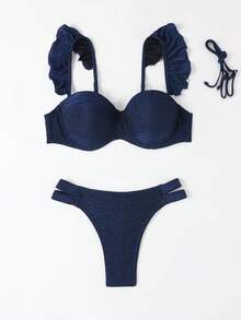 Women Bikini Sets - Màu xanh lam - Xem 3