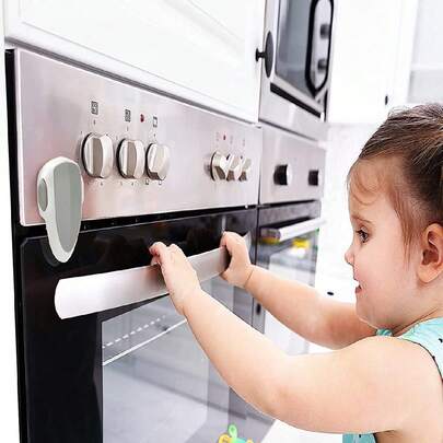 1 cái Khóa trẻ em, Khóa lò nướng màu xám, Vật liệu chịu nhiệt, Dễ dàng lắp đặt và sử dụng, Không cần dụng cụ, Ngăn ngừa bỏng và thích hợp để sử dụng trong lò nướng, Đồ dùng nhà bếp Tiệc mừng em bé Trang trí gia đình Quà tặng