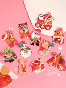 55入組聖誕拐杖形狀卡片座 - 彩色 - 查看 2