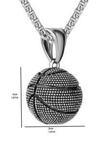 Collier En Acier Inoxydable Avec Pendentif De Basket-ball Pour Homme, Collier De Sport De Style Vintage Pour Les Amoureux Du Basket-ball
